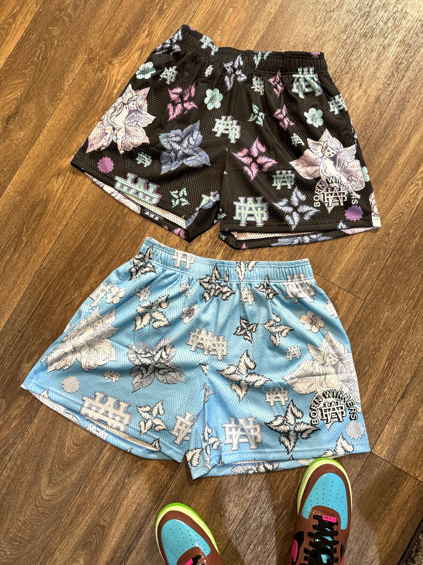 Sky Blue Angel BW Mesh Shorts