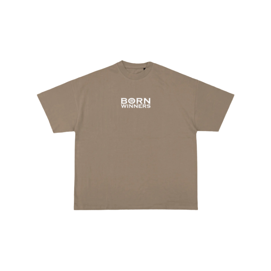 Khaki Tee "White Embroidered Logo"